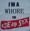 CHEAP SEX - Whore - Back Patch