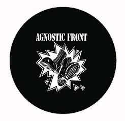 Agnostic Front - Boots (white on black)  - Button