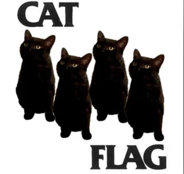CAT FLAG - White - Patch (Heat Set)