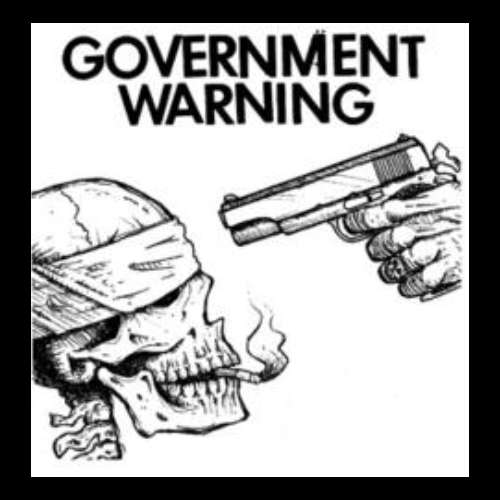 GOVERNMENT WARNING - Patch (Screen Print)