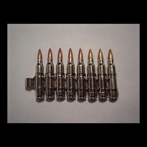 .308 Nickel Bullet Belt With Nickel Links and Copper Tips 7