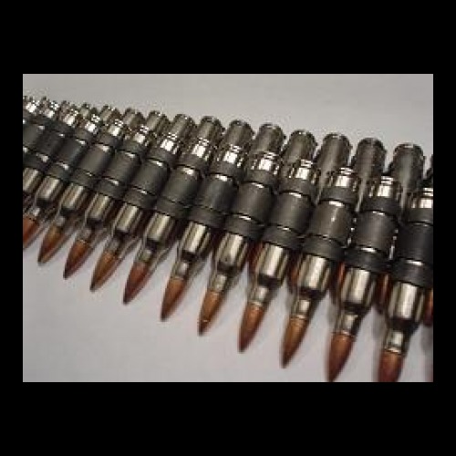 .308 Nickel Bullet Belt With Copper Tips