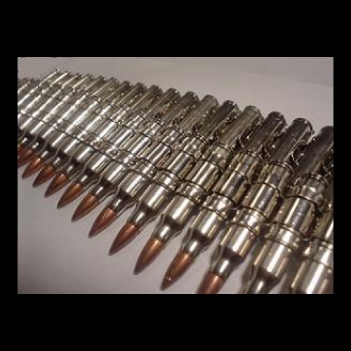 .308 Nickel Bullet Belt With Nickel Links and Copper Tips