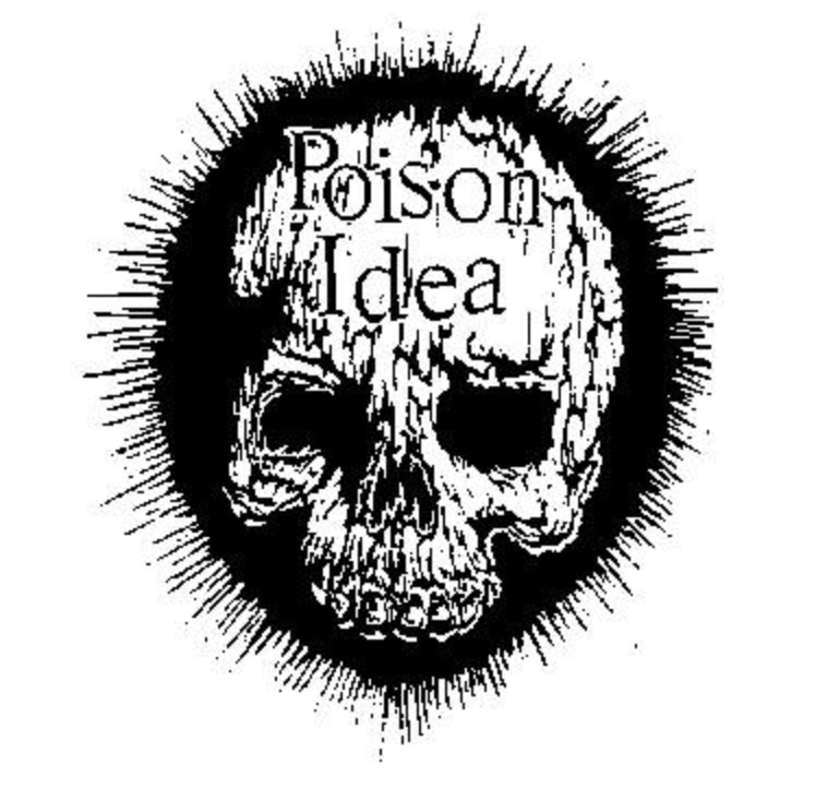POISON IDEA - White Skull - Patch (Screen Print)
